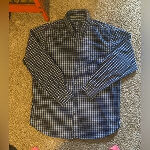 Basic Editions Men XLT Great condition No flaws Blue checkered button down shirt